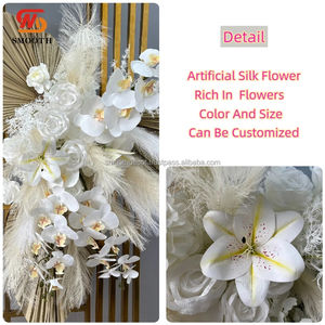 Fondo de fiesta de boda de Rosa de seda Artificial suave decoración corredor de flores 1,8-2,4 m diseño asimétrico roto - Product Image 2