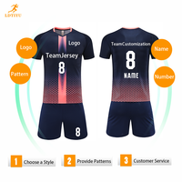 Jersey Sepak Bola Pendek Polos Siap Kirim dengan Logo Cetak, 100% Poliester, Cepat Kering, Seragam Latihan, Grosir & Eceran
