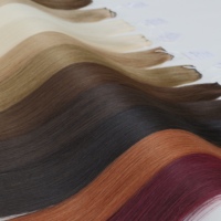 Extensiones de Cabello Profesionales de 20 Pulgadas, 50g, Cabello Humano Virgen Real, Genius Wefts, Balayage Marrón Chocolate