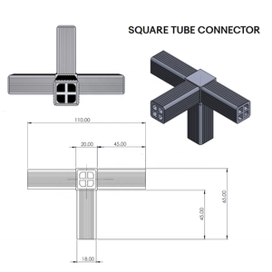 Conector de tubo cuadrado 20mm 25mm 30mm conector de plástico 2 vías <span class=keywords><strong>3</strong></span> vías 90 ángulo esquina tubo recto conector junta para aluminio - Product Image 6