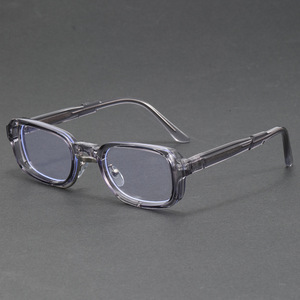 Marcos de anteojos de marca famosa para hombre Retro, bloqueo de luz azul óptico, inserto rectangular pequeño, bisagra de resorte, protección ocular de Alemania - Product Image 4