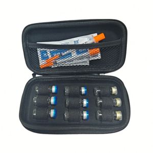 Étui de transport rigide en EVA à 9 compartiments pour flacons de 3 ml et 5 ml, avec fermeture éclair, léger et résistant à l'eau, pour le transport d'insuline et de peptides - Product Image 1