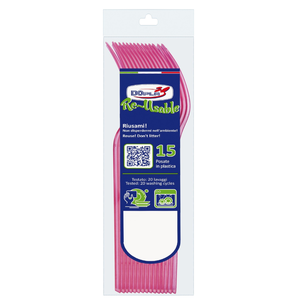ENSEMBLE DE 15 FOURCHES COMPACTES EN PLASTIQUE DE COULEUR FUCHSIA - Product Image 1