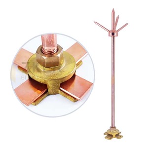 Franklin Copper <strong>Lightning</strong> Rod Air Terminal Rod <strong>Thunder</strong> <strong>Arrester</strong> Clad Steel High Voltage Earthing and <strong>Lightning</strong> Protection System - Product Image 1