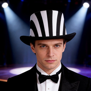 ZhenXi Polka Dot Clown <b>Hat</b> Yellow With Red Blue Dots <b>Flat</b> Top Woven Polyester Party <b>Hat</b> For Performance And Festivals - Product Image 2