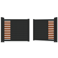 Portail en aluminium Ace, clôtures et portails de jardin en aluminium, charnières, portail d'allée, 20 pieds de large à 6 pieds de haut, double battant