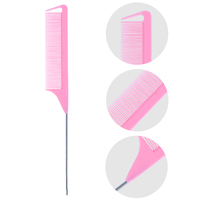 Petits peignes à queue de rat, en plastique, professionnel, en fibre de carbone, de précision avec longue manche, peigne de ramassage de cheveux, pour reflets