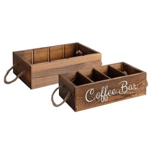 Caja de almacenamiento de madera con compartimentos, organizador de escritorio rectangular para bolsas de café y té, almacenamiento multiusos - Product Image 5