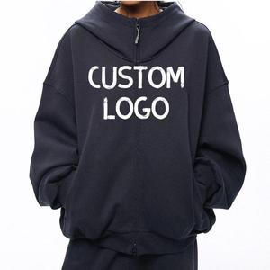 เสื้อฮู้ดดี้ทรงวินเทจ น้ำหนัก 380 กรัม ผ้าฝ้ายผสมโพลีเอสเตอร์ ขอบหมวกกว้าง มีฮู้ด ซิปหน้า พิมพ์ลาย คุณภาพสูง ใส่ได้ทุกวัน - Product Image 4