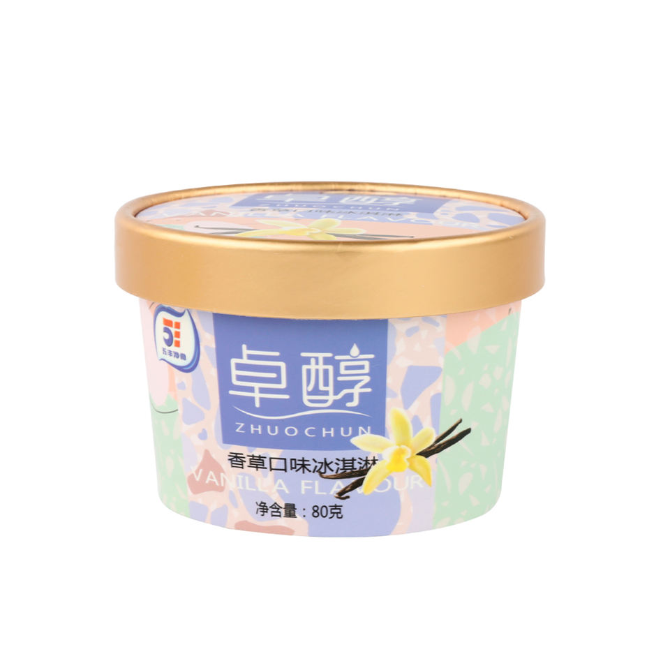 Custom Print Logo Eco-friendly Disposable Packaging Paper Yogurt Smoothies Ice Cream Paper Cups/Bowl With Lid