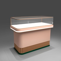 Comptoir de présentation de bijoux de luxe en métal et bois, vitrine verrouillable en verre pour boutique de détail et showroom
