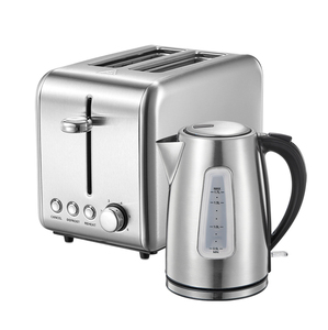 Ensemble de grille-pain et bouilloire à eau rétro, bouilloire électrique et grille-pain en acier inoxydable (ensemble de 3 pièces) - Product Image 1