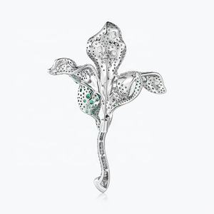 ジュエリーパーソナリティ魚高級デザイナーブルージルコン植物マグノリアチューリップユリの花女性のブローチ - Product Image 4
