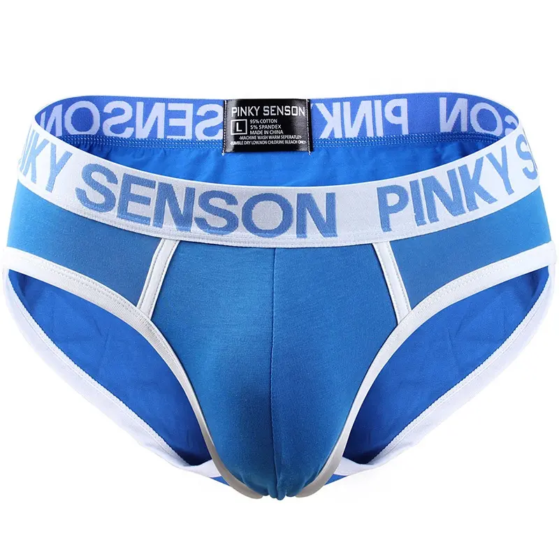 promotion price snug-fit style polyester fabric waistband with logo front enhancing pouch men briefs