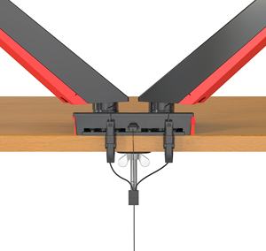 V-माउंट ऊंचाई समायोज्य दोहरी हाथ एल्यूमीनियम मॉनिटर खड़े गैस वसंत रंग प्रकाश केबल प्रबंधन 8 किलोग्राम भार स्टॉक - Product Image 6