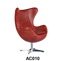Chaise pivotante industrielle à dossier en aluminium, meuble en cuir de qualité aéronautique