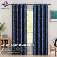 Rideaux occultants modernes de luxe en polyester jacquard tissé à motifs floraux et géométriques, 3 pièces, pour salon