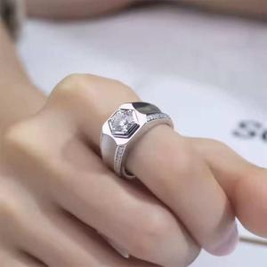 925 Sterling Silver Moissanite <b>Diamond</b> <b>Ring</b> Lab Grown <b>Diamond</b> Engagement Wedding Jewelry - Product Image 5