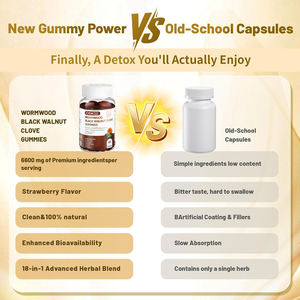 Gummies 18-en-1 à l'armoise et aux clous <span class=keywords><strong>de</strong></span> <span class=keywords><strong>girofle</strong></span> avec huile <span class=keywords><strong>de</strong></span> graines <span class=keywords><strong>de</strong></span> citrouille, clous <span class=keywords><strong>de</strong></span> <span class=keywords><strong>girofle</strong></span>, ail, curcuma, origan <span class=keywords><strong>pour</strong></span> la santé digestive et le nettoyage intestinal - Product Image 6