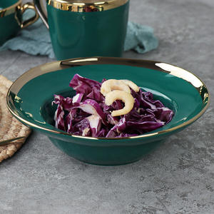 Vaisselle de cuisine assiette en céramique assiette ronde en porcelaine de restaurant ensembles d'assiettes en céramique <span class=keywords><strong>verte</strong></span> vaisselle vaisselle vaisselle - Product Image 4