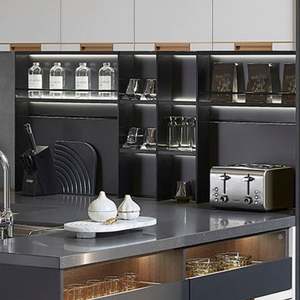 Gabinetes de Cocina Modernos y Populares de Diseño Nuevo, Juego Completo de Madera de Abedul Maciza con Acabado en Laca y Melamina, Gabinetes de Almacenamiento de Alta Calidad Personalizados - Product Image 5