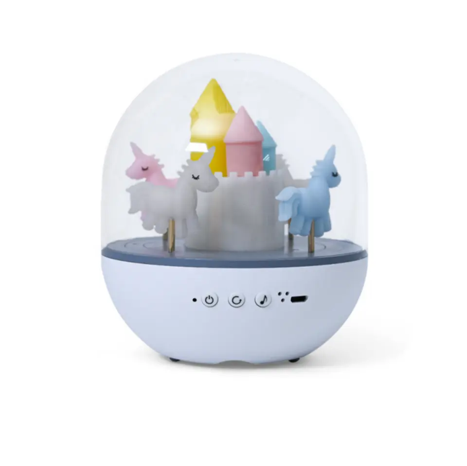 Lampe de chevet à projection d'étoiles romantique, cadeau bt lampe de musique carrousel chargeur USB