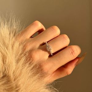 Dylam Fine Top Jewellery Supplier Non Tarnish S925 Silver Square 8A <b>Iced</b> Out Cut Zirconia Wedding Band Bridal Party Jewelry <b>Ring</b> - Product Image 4