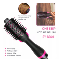 Brosse à air chaud 3 en 1, brosse ronde, sèche-cheveux, rose gold, hôtel, voyage, brosse à air chaud
