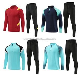 Conjunto de Sudadera y Pantalones Deportivos de Manga Larga con Estampado Transpirable para Otoño/Invierno, Cálido, para Fútbol, Deportes, Hombres y Mujeres, con Media Cremallera - Product Image 3