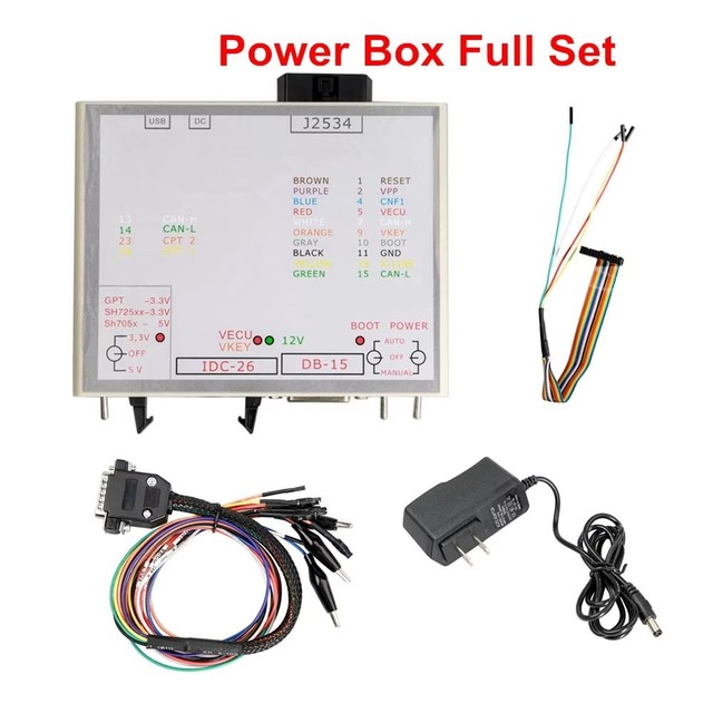 New Power Box J-TAG for FLASH Via J2534 Works for FLASH ECU-Soft OBD ECU Programmer Power BOX
