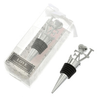 Bouchon de bouteille de vin réutilisable en argent avec anneau en diamant transparent, écologique, pour cadeaux de mariage et accessoires de bar