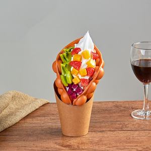Modèle de décoration de présentation de nourriture factice : Crème glacée, Gaufre aux œufs, Gaufre soufflée, Gaufre bulle d'œuf, Eggettes - Product Image 2