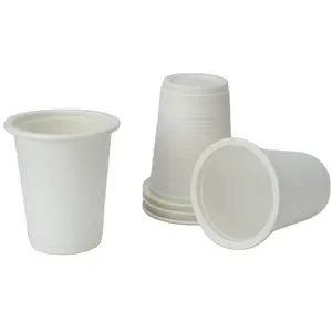 170ml 6oz Logo personnalisé biodégradable couleur blanche jetable fécule de maïs tasse pour fête plats à emporter fécule de maïs tasses à café