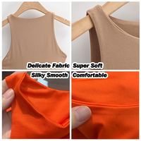 Combinaison moulante sexy sans manches pour femme, style débardeur dos nageur et col licou, streetwear décontracté, avec bas string, pour l'été