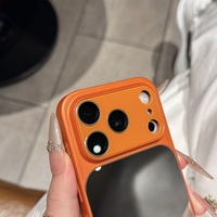 Coque de téléphone avec protection d'objectif compatible miroir de maquillage et grande fenêtre de visualisation pour iPhone 17 Pro Max, 16 Pro Max et 15 Pro