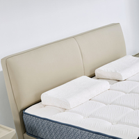Lit Double Moderne de Luxe en Bois avec Fonction Rafraîchissante et Revêtement Tissu – Cadre de Lit Rembourré pour Chambre à Coucher