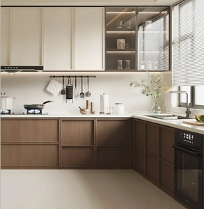 Armoires <span class=keywords><strong>de</strong></span> cuisine modulaires <span class=keywords><strong>de</strong></span> haute qualité aux designs modernes, <span class=keywords><strong>couleur</strong></span> personnalisée, grain <span class=keywords><strong>de</strong></span> bois, armoires en <span class=keywords><strong>mélamine</strong></span> <span class=keywords><strong>pour</strong></span> les petites applications domestiques - Product Image 3