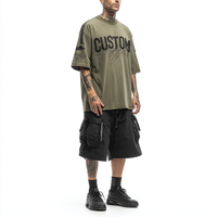 T-shirt surdimensionné personnalisé à la mode, logo imprimé personnalisé 280 g/m², streetwear en coton, t-shirt pour homme