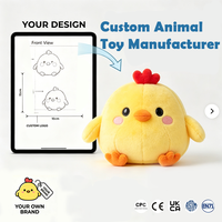 Fabrication de jouets en peluche personnalisés, poussin en peluche doux de dessin animé, OEM, créez votre design pour les cadeaux de vacances pour enfants, vente en gros, faible MOQ