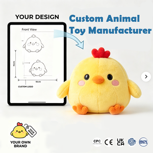 Fabricación de Peluches Personalizados, Peluche de Pollito de Dibujos Animados, OEM, Crea Tu Diseño, Regalos Navideños para Niños, Venta al Por Mayor, MOQ Bajo - Product Image 1