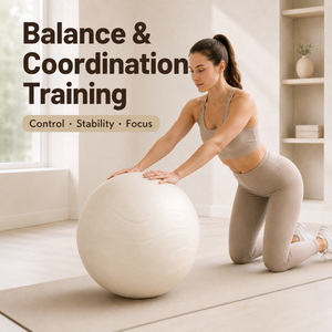 Ballon d'équilibre anti-éclatement FLOWA 65 cm en PVC texturé ondulé mat pour l'entraînement à l'équilibre, à la coordination et à la stimulation sensorielle - Product Image 3