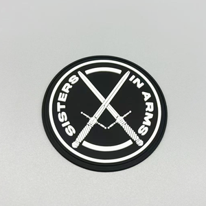 Popular brand of garment accessory patches with 3D embossed logo made of soft polyvinyl <b>chloride</b> fabric and rubber patches - Product Image 6