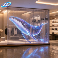 Écran LED transparent commercial d'intérieur P2.6-5.2, couleur pleine, modulaire, pour vitrine de magasin de vêtements, écran publicitaire dynamique