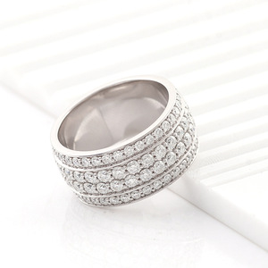 Bague Éternité Scintillante pour Homme en Or 10K, Style Hip Hop, Sertie de Moissanite VVS (certifiée GRA), 5 Rangs, Testée au Diamant - Product Image 2