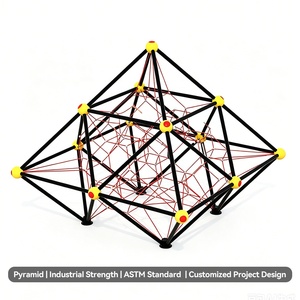Filet <span class=keywords><strong>d</strong></span>'escalade pyramidal pour enfants, équipement de jeu extérieur, grimpeur omnidirectionnel <span class=keywords><strong>à</strong></span> 360°, corde en acier métallique pour les écoles et les parcs <span class=keywords><strong>d</strong></span>'attractions - Product Image 4