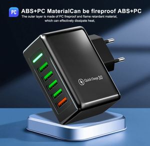 New Design 5-port USB QC3.0 Fast Charging Head Android Mobile Phone Travel Wall Charger - Product Image 5