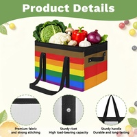 Panier de courses pliable personnalisé Philadelphia Variant Rainbow Gay Pride, sac fourre-tout écologique pour les achats familiaux