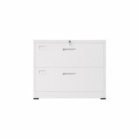 Armoire de classement latérale élégante à 2 tiroirs, verrouillable, en métal et acier, ignifuge, pour hôtel et bureau