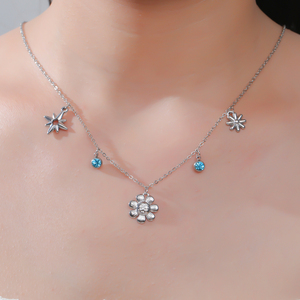 Myshape kalung wanita zirkon bening warna biru, Perhiasan Stainless <span class=keywords><strong>Steel</strong></span> <span class=keywords><strong>2025</strong></span> rantai Choker Hadiah Pesta Ulang Tahun Baru - Product Image 4