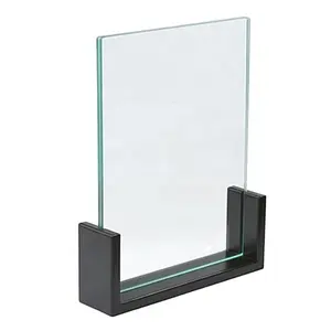 Hölzerner Menü karten rahmen Ständer Zeichen halter Acryl oder organisches Glas Display Rack Werbung Poster Rahmen